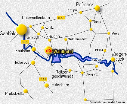 KARTE DER NÄHEREN UMGEBUNG DES WALDHOTELS AM STAUSEE